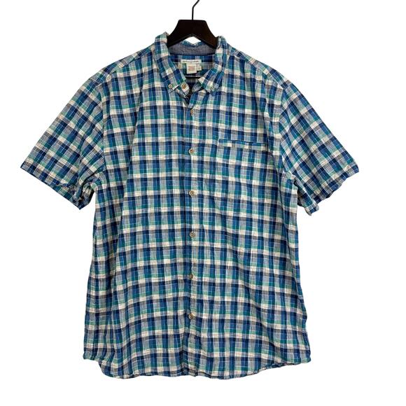 Carbon2Cobalt Other - Carbon2Cobalt Mens Cotton Plaid Button Down Shirt Blue - L